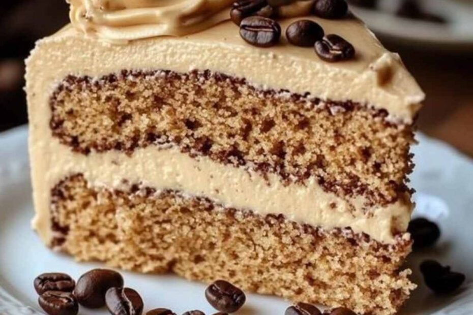 Torta de Café Esponjosa con Glaseado de Crema de Café