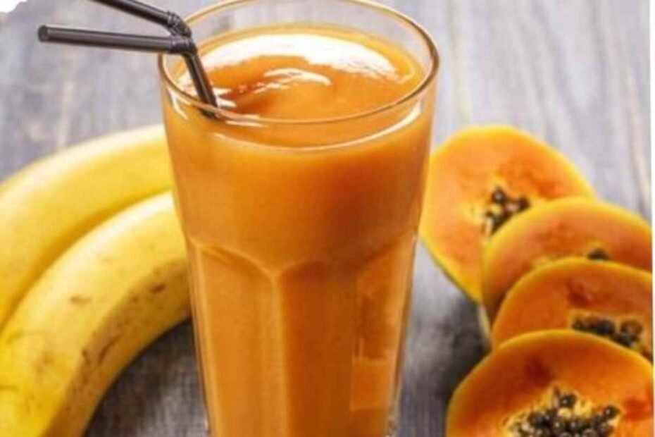 Jugo de papaya, manzana y naranja! sabor y nutrición en tu mesa