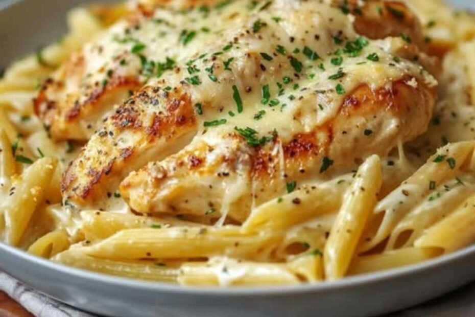 Pollo Cremoso a la Parmesana con Penne! Delicioso y Sencilla para Sorprender a Todos