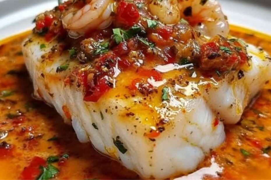 Bacalao con Salsa de Gambas y Pimientos del Piquillo! Delicia para el Paladar