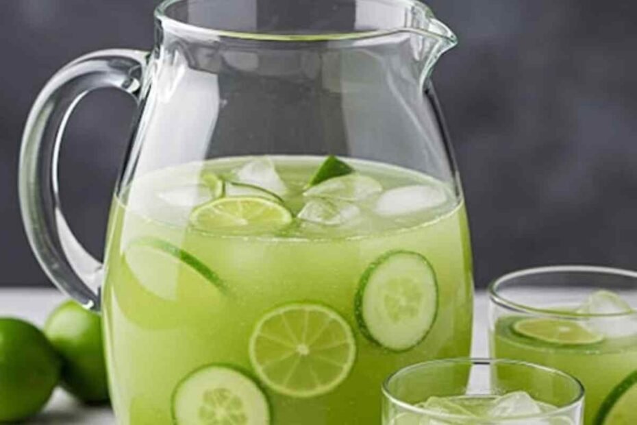 Agua fresca de pepino con limón